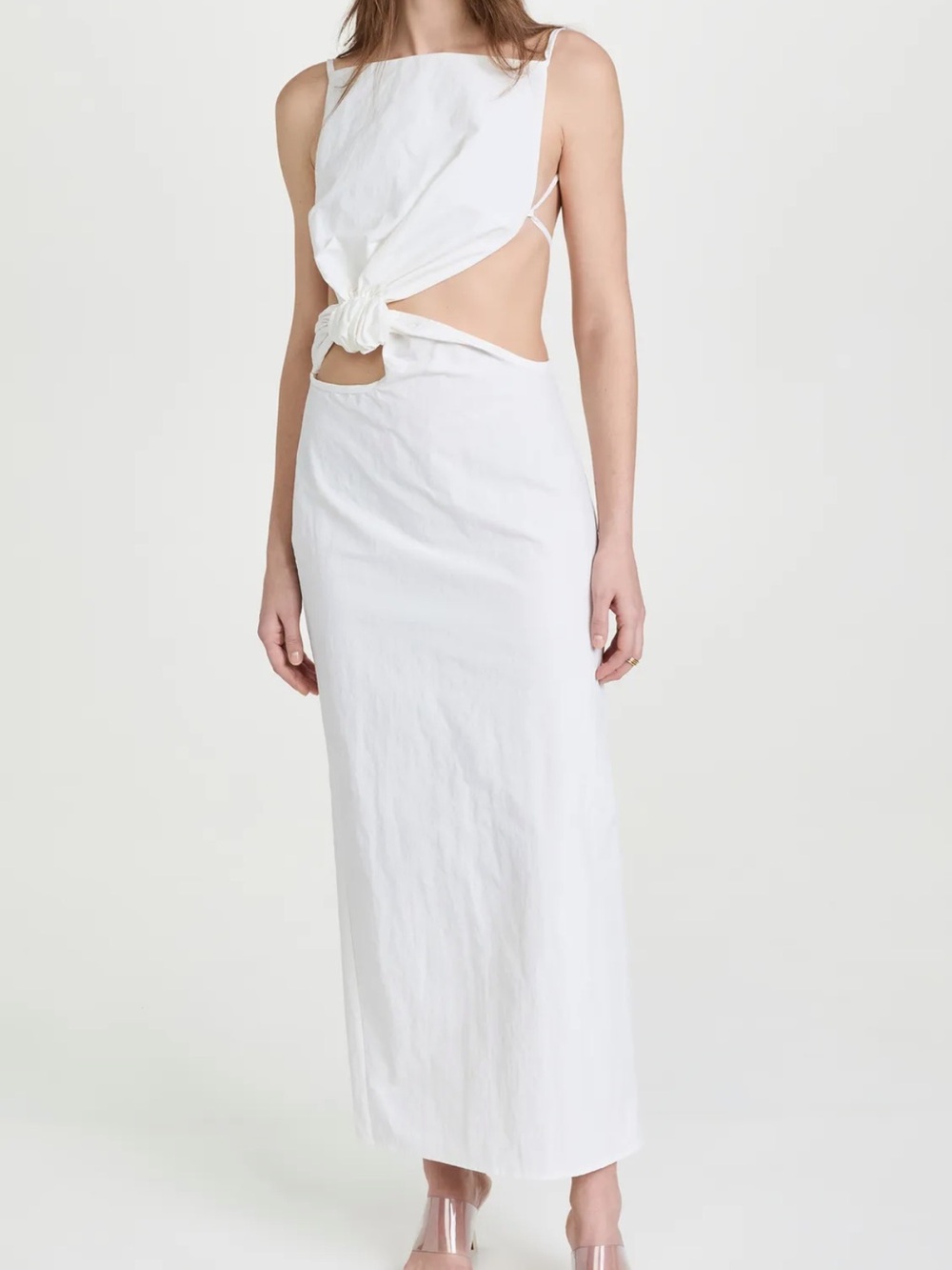 Christopher Esber White Cutout Tie-Front Midi Dress